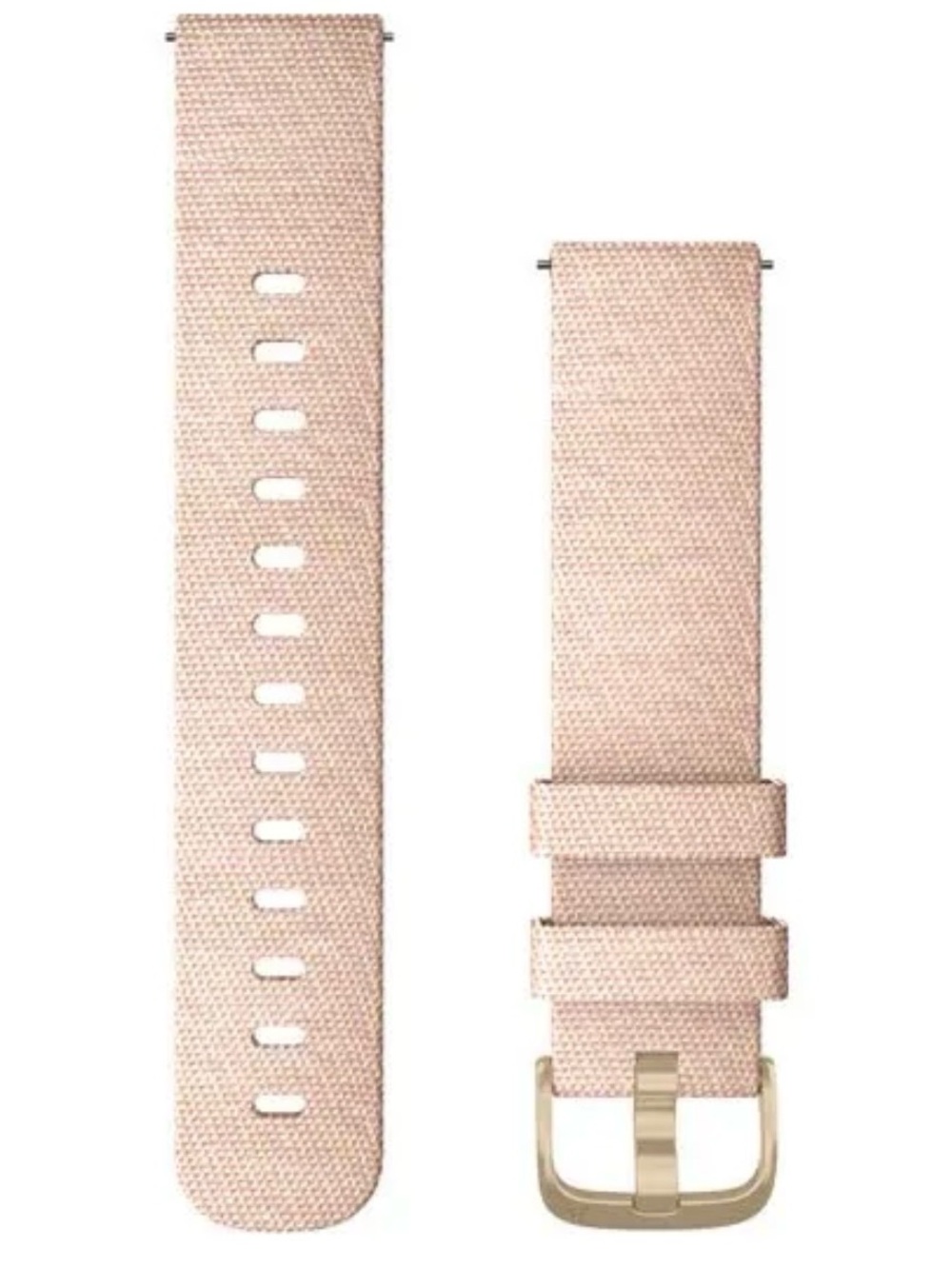 NIB Garmin Blush Pink Nylon Quick Release Watch Band with Gold Buckle - 20mm